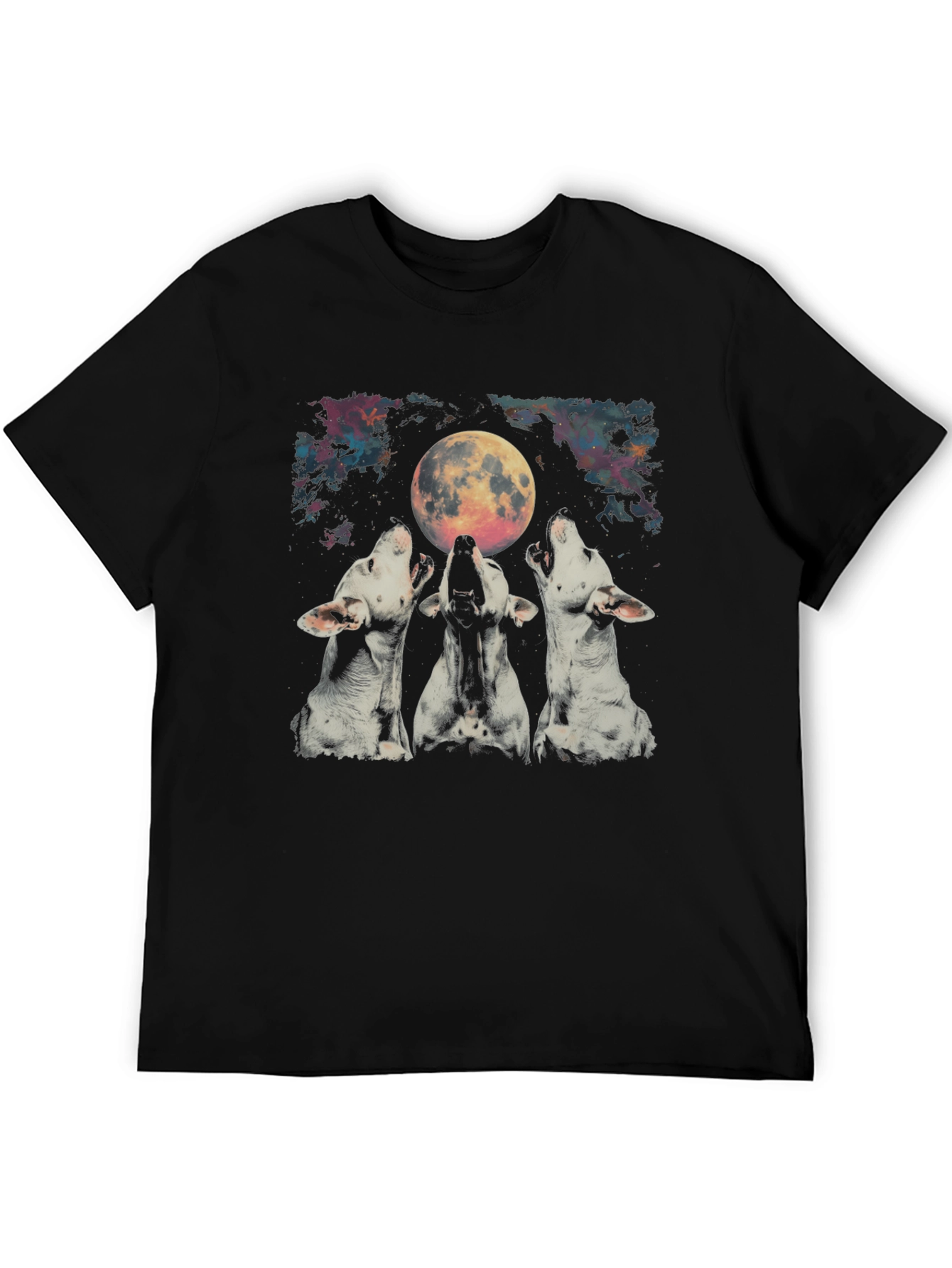 Mens Black Three Wolf Moon Graphic Tee
