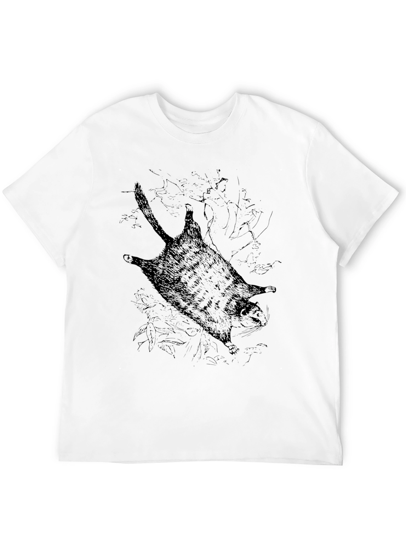 Flying Squirrel Graphic Tee - Unisex Black T-Shirt