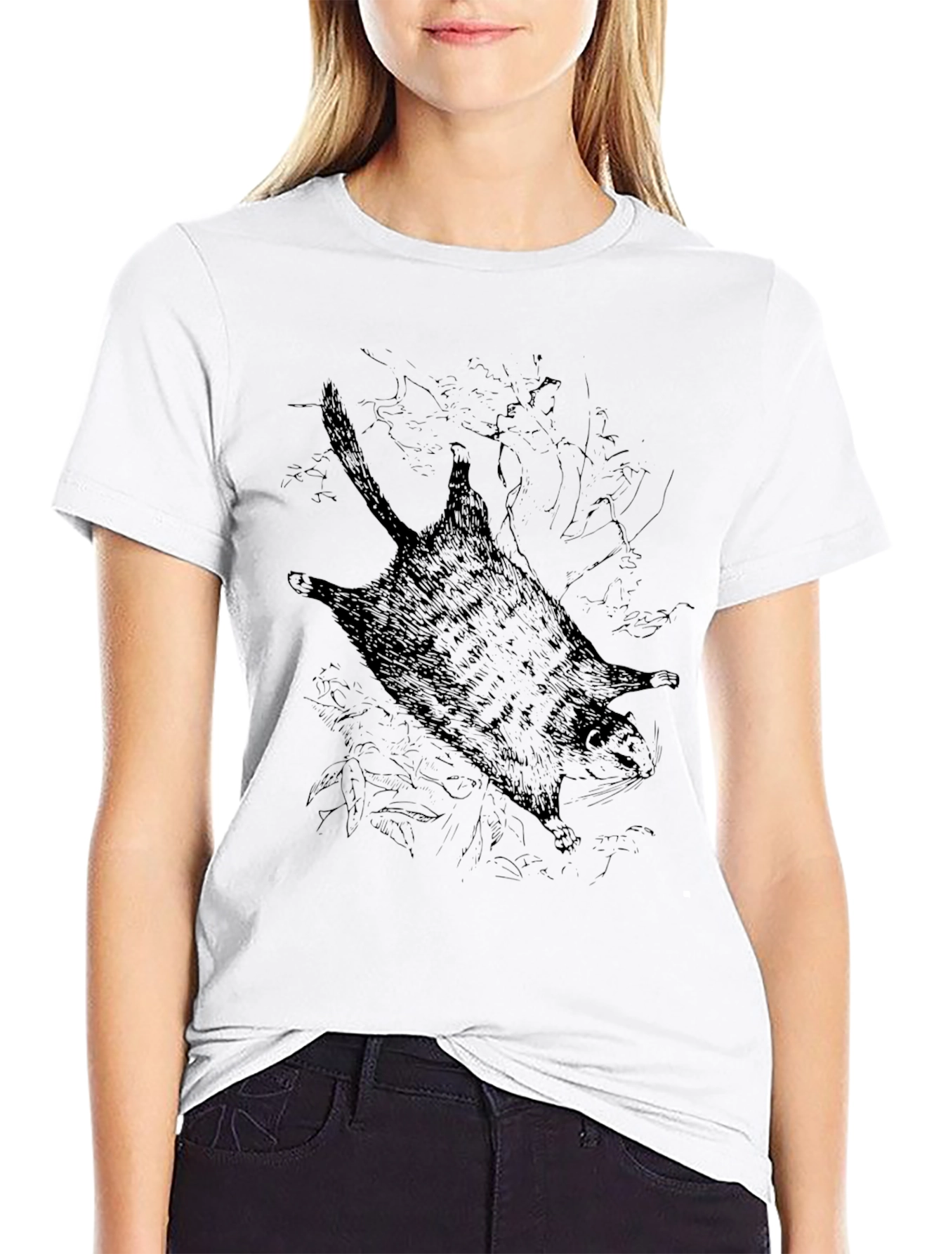Flying Squirrel Graphic Tee - Unisex Black T-Shirt