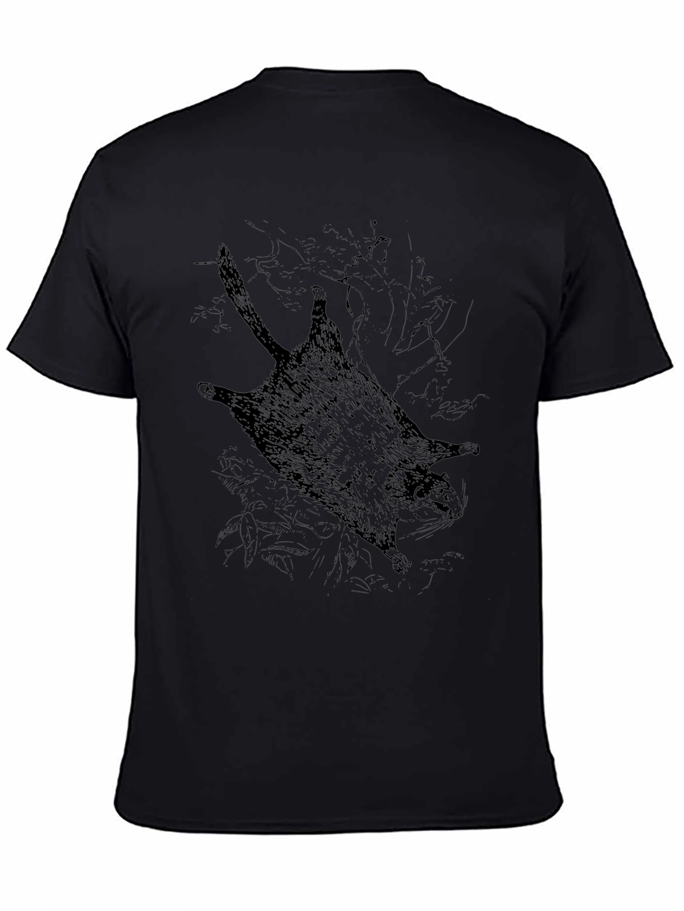 Flying Squirrel Graphic Tee - Unisex Black T-Shirt