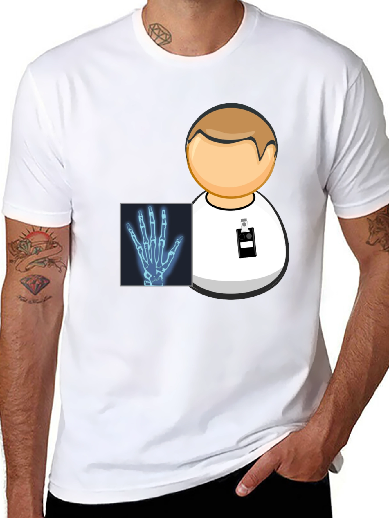 Doctor X-Ray Hand Graphic Black T-Shirt