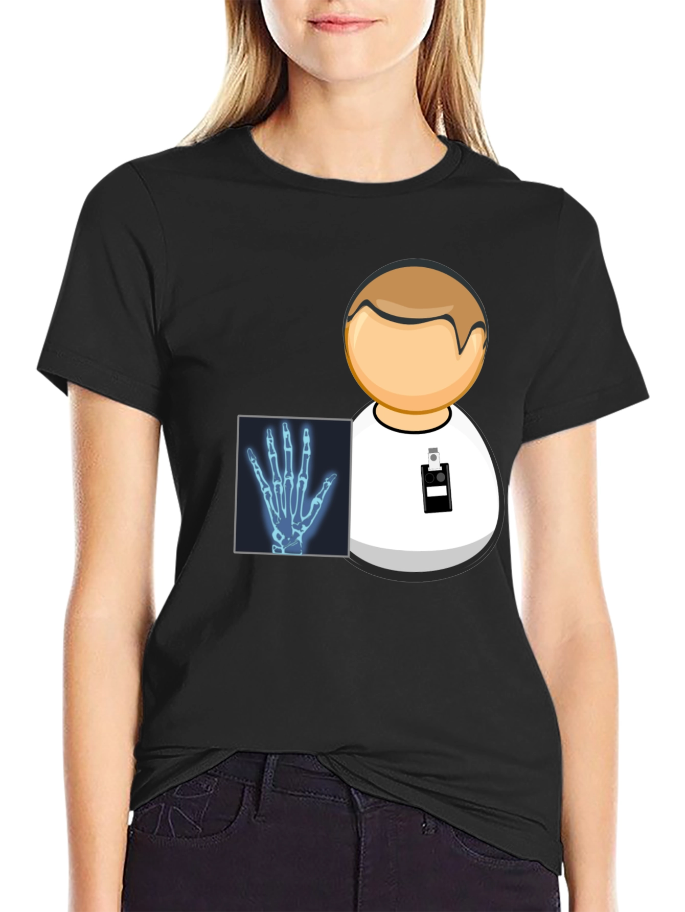 Doctor X-Ray Hand Graphic Black T-Shirt
