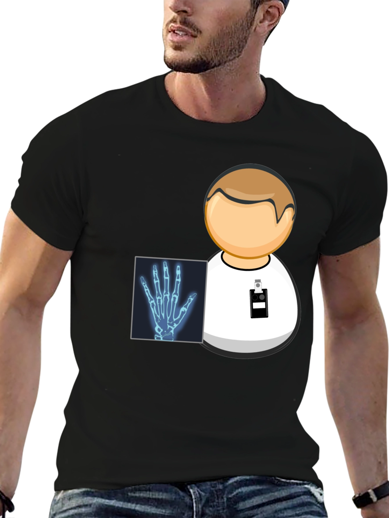 Doctor X-Ray Hand Graphic Black T-Shirt