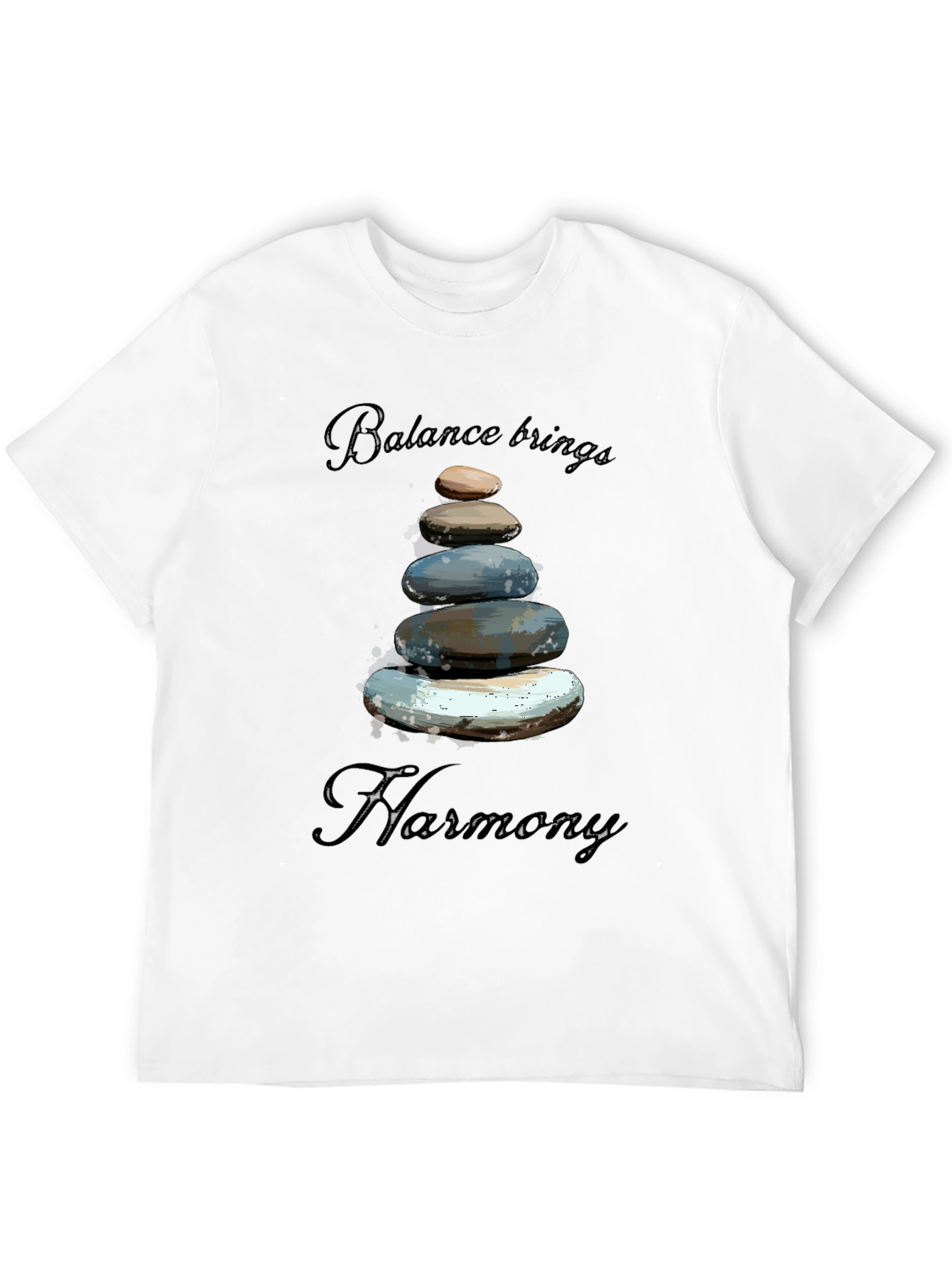 Zen Balance Stone Graphic Tee - Relaxed Fit