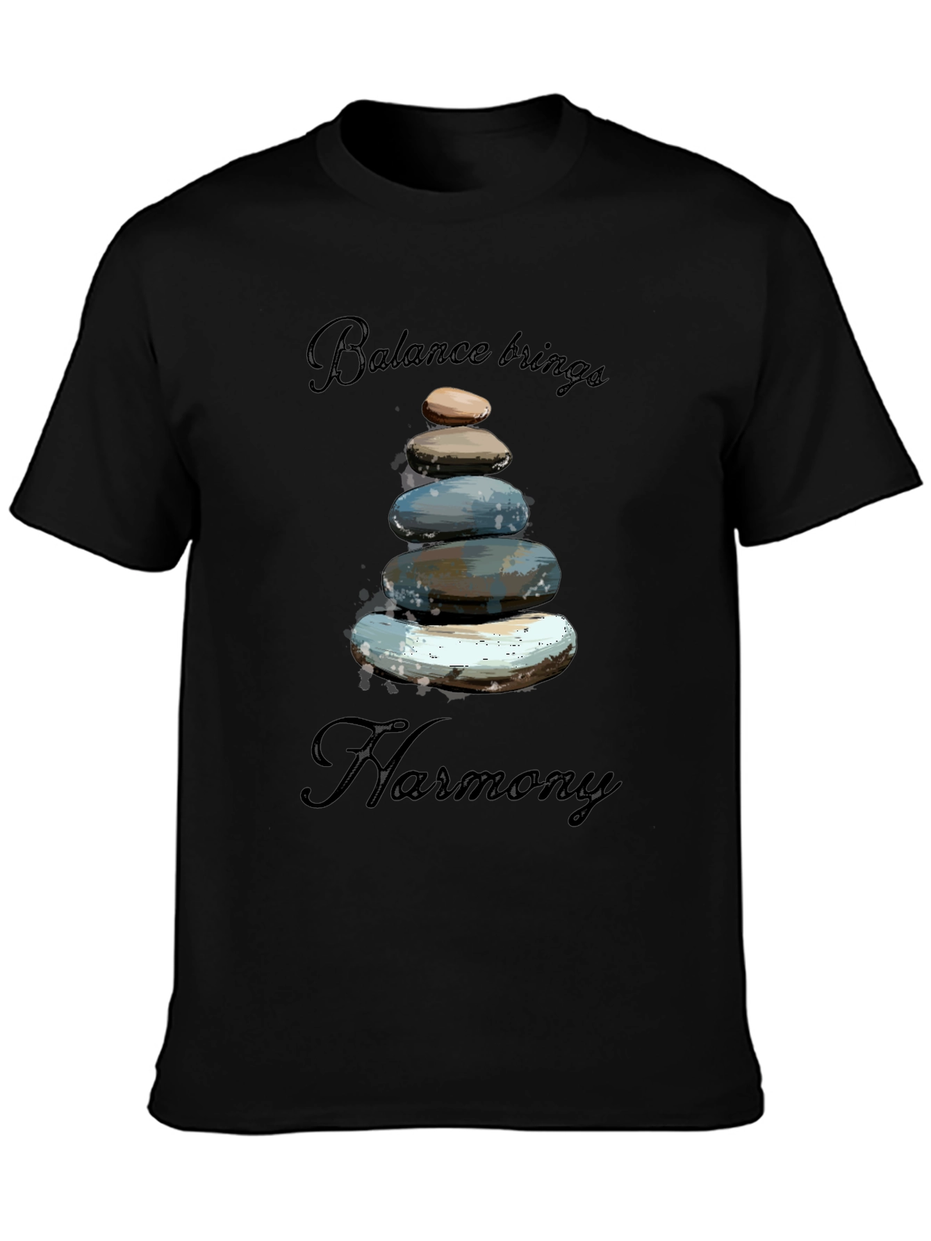 Zen Balance Stone Graphic Tee - Relaxed Fit
