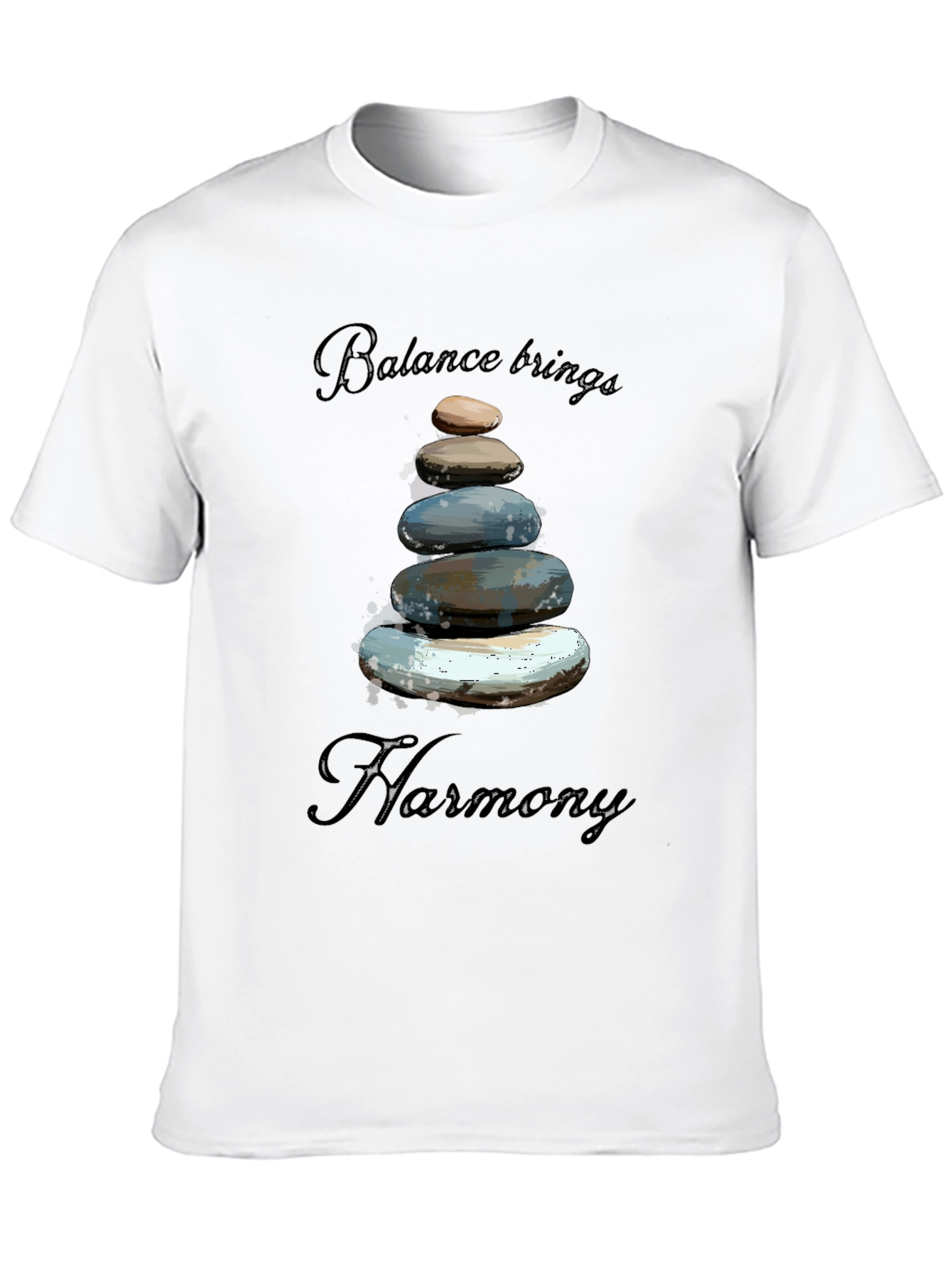 Zen Balance Stone Graphic Tee - Relaxed Fit