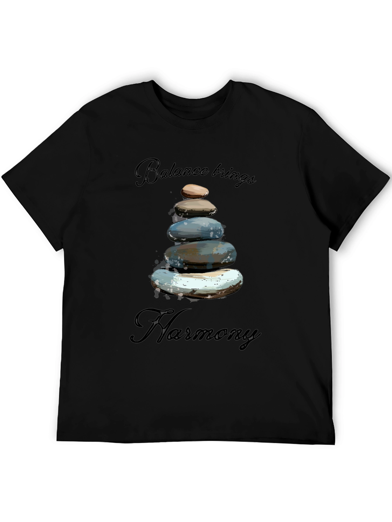 Zen Balance Stone Graphic Tee - Relaxed Fit