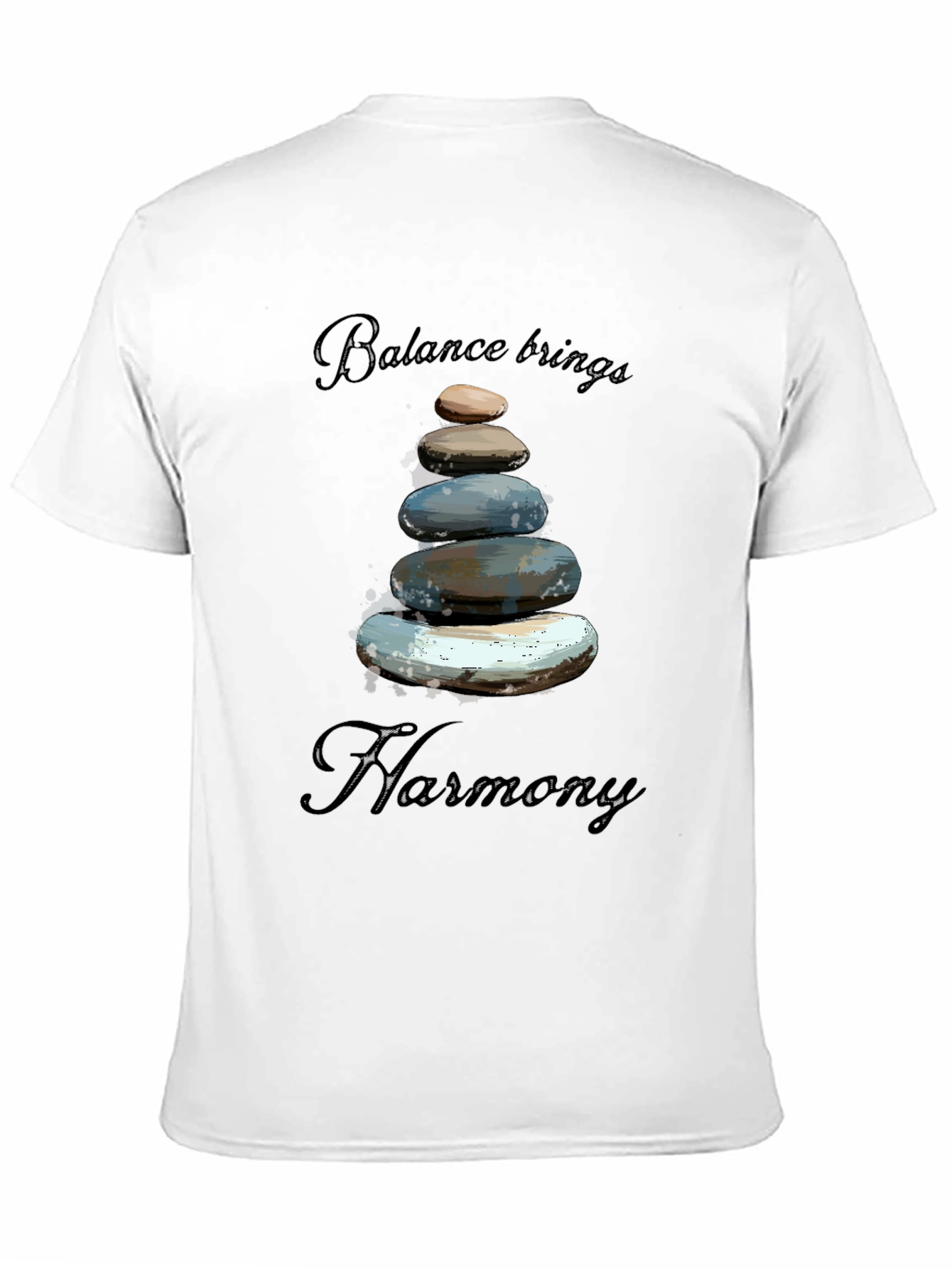 Zen Balance Stone Graphic Tee - Relaxed Fit