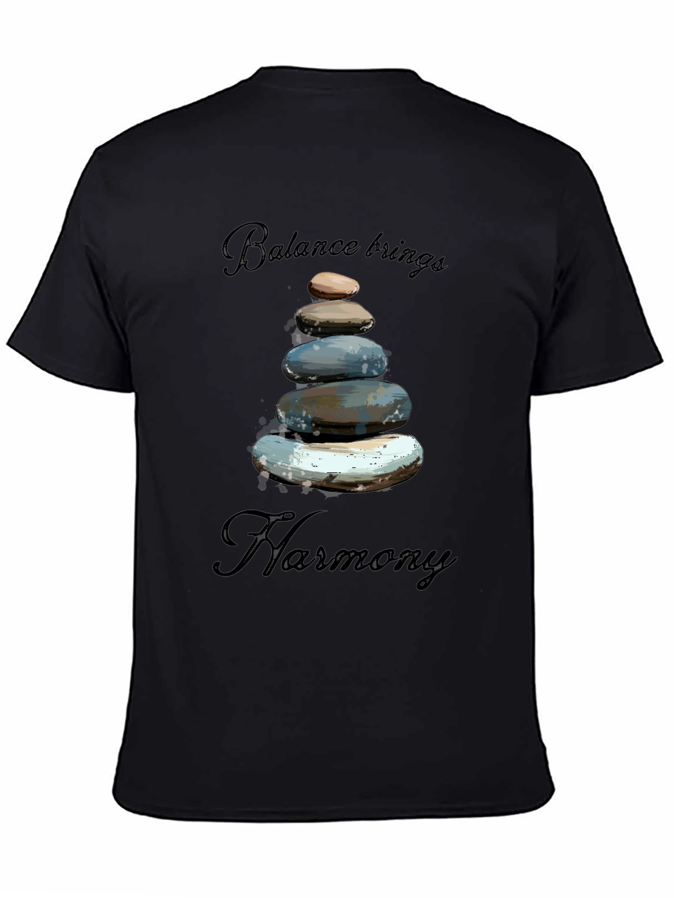 Zen Balance Stone Graphic Tee - Relaxed Fit