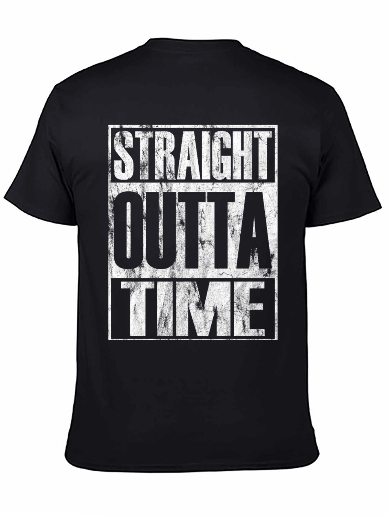 Straight Outta Time Black Graphic T-Shirt