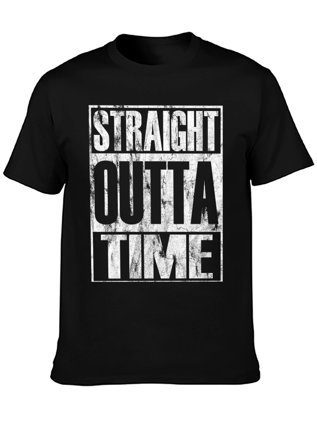 Straight Outta Time Black Graphic T-Shirt