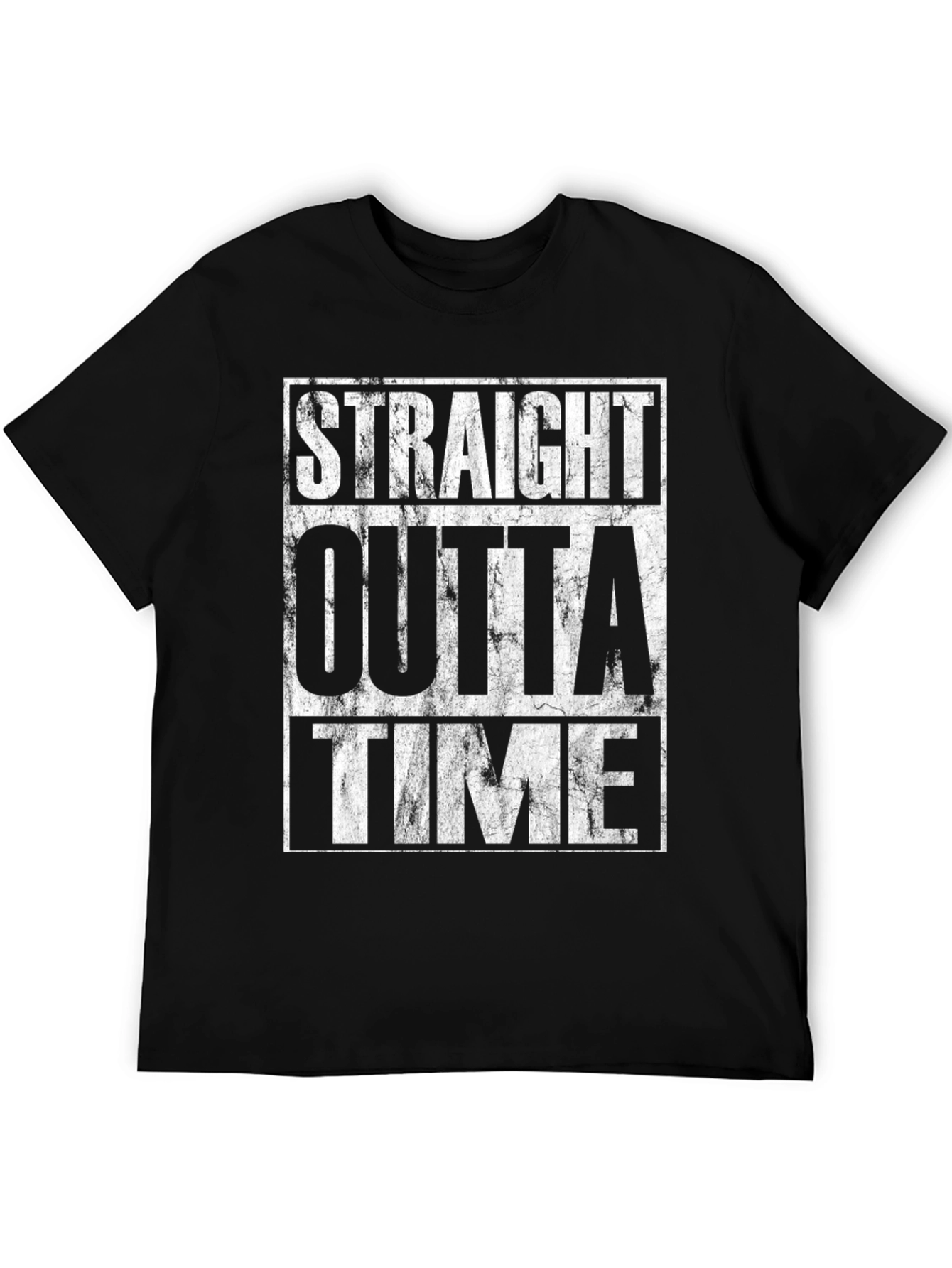 Straight Outta Time Black Graphic T-Shirt