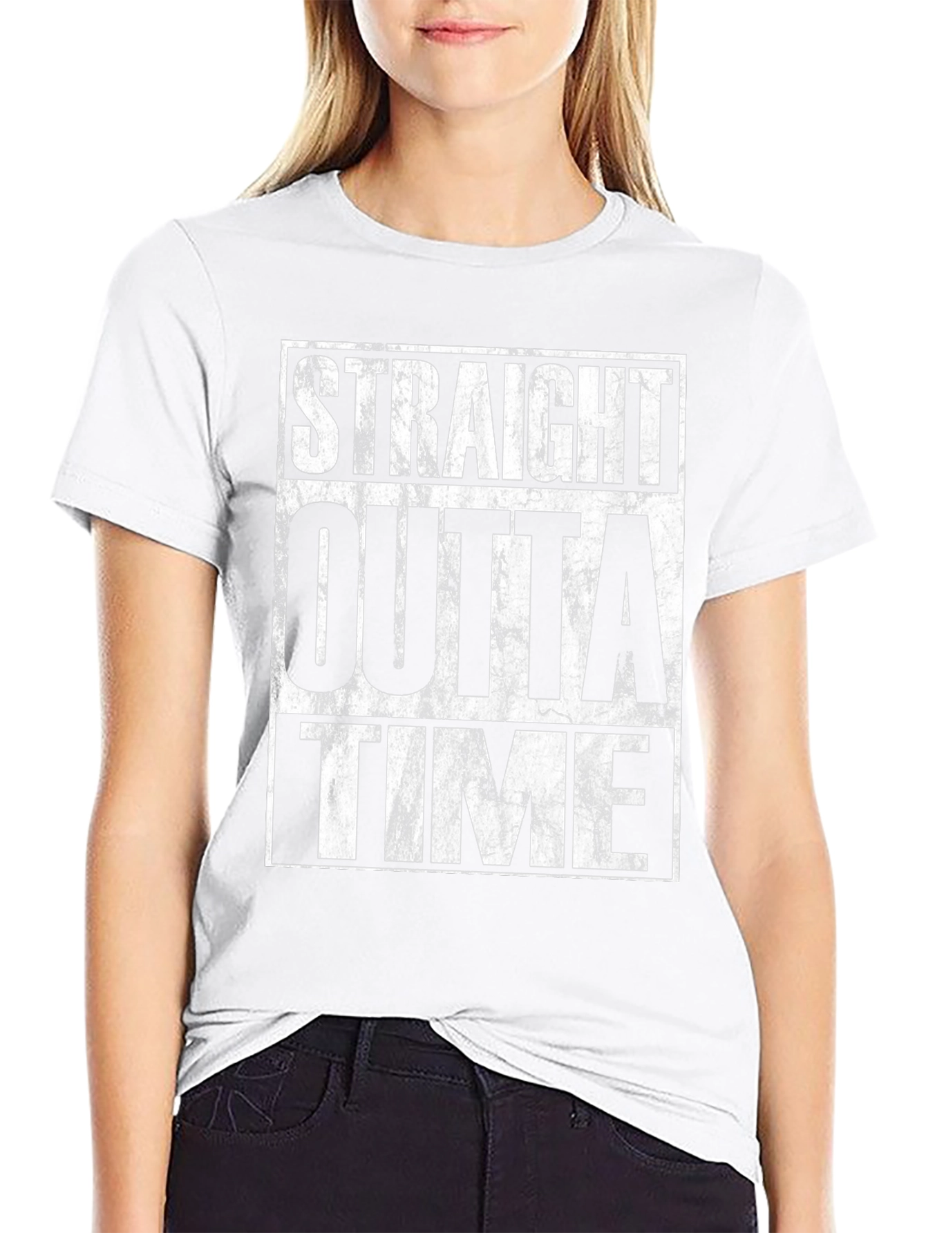 Straight Outta Time Black Graphic T-Shirt