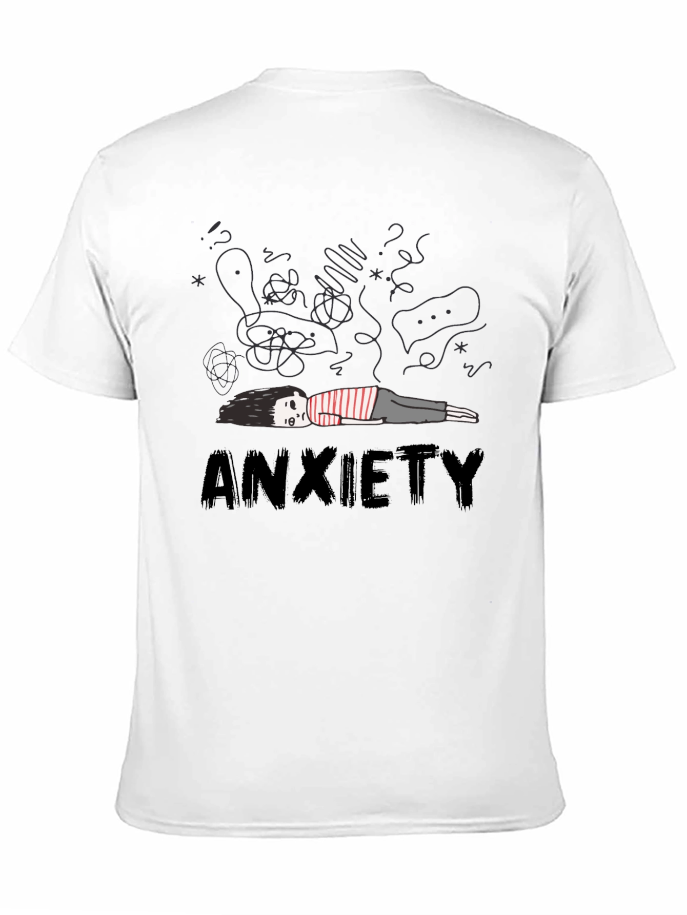 Anxiety Graphic Tee - Unisex Black Cotton T-Shirt