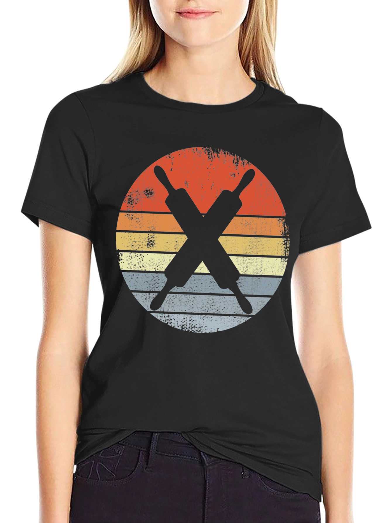Retro Rolling Pins T-Shirt - Baker Gift