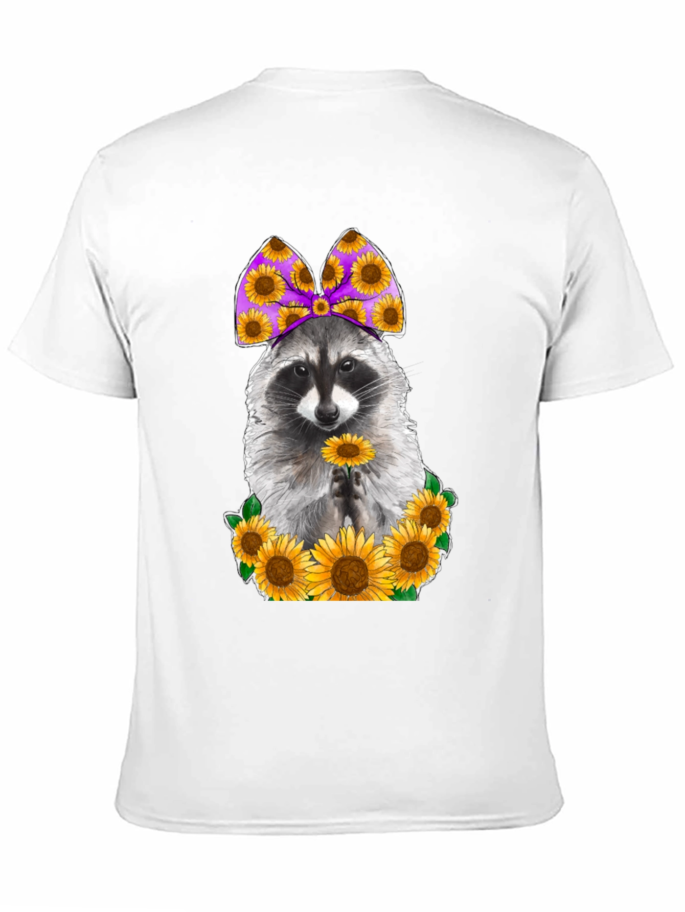 Raccoon Sunflower Graphic T-Shirt