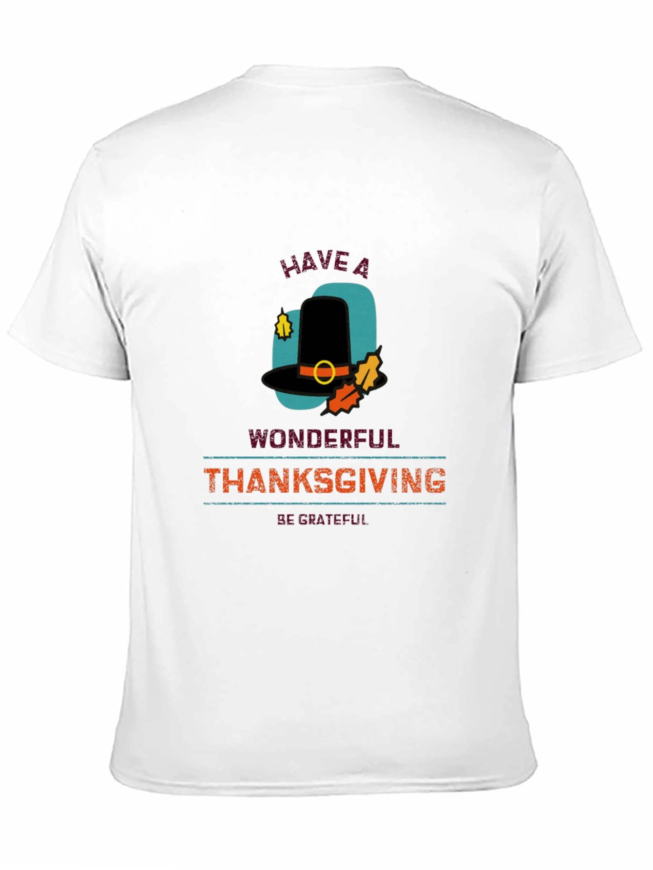 Thanksgiving Pilgrim Hat Graphic T-Shirt