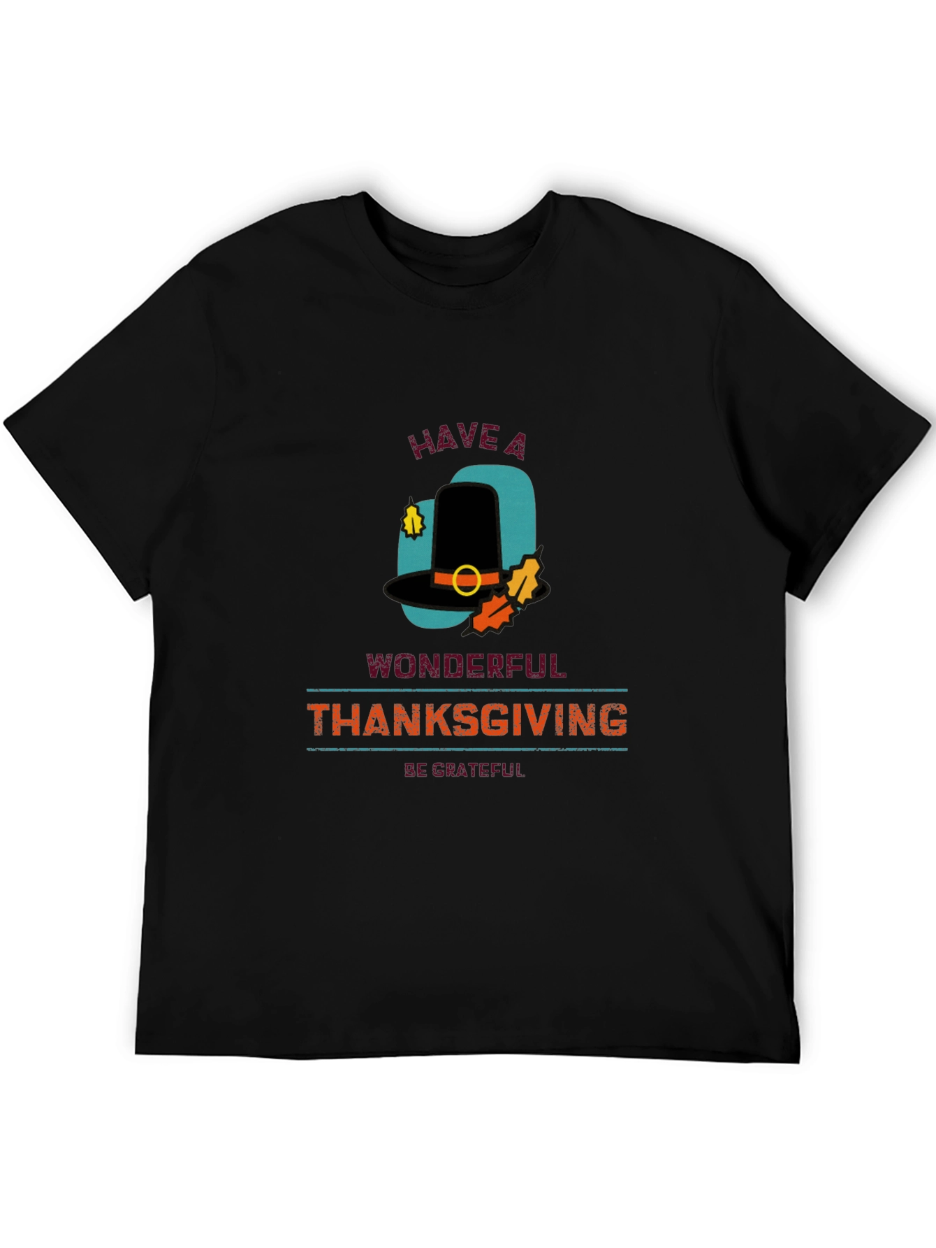 Thanksgiving Pilgrim Hat Graphic T-Shirt