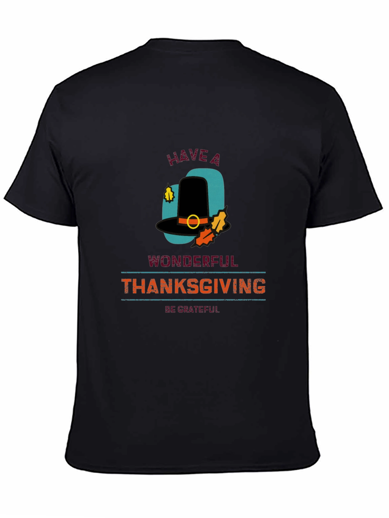 Thanksgiving Pilgrim Hat Graphic T-Shirt