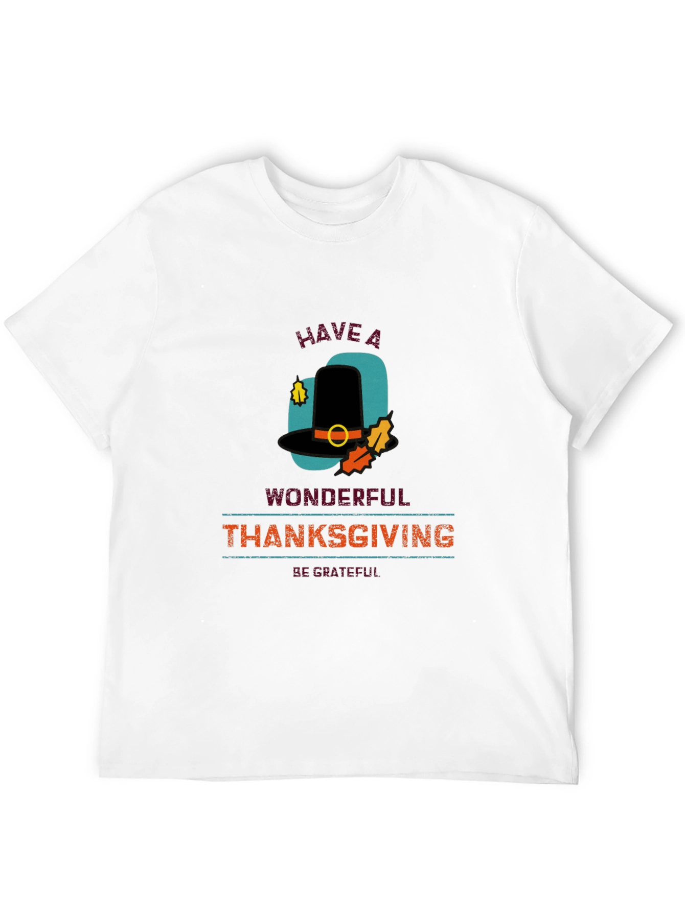 Thanksgiving Pilgrim Hat Graphic T-Shirt