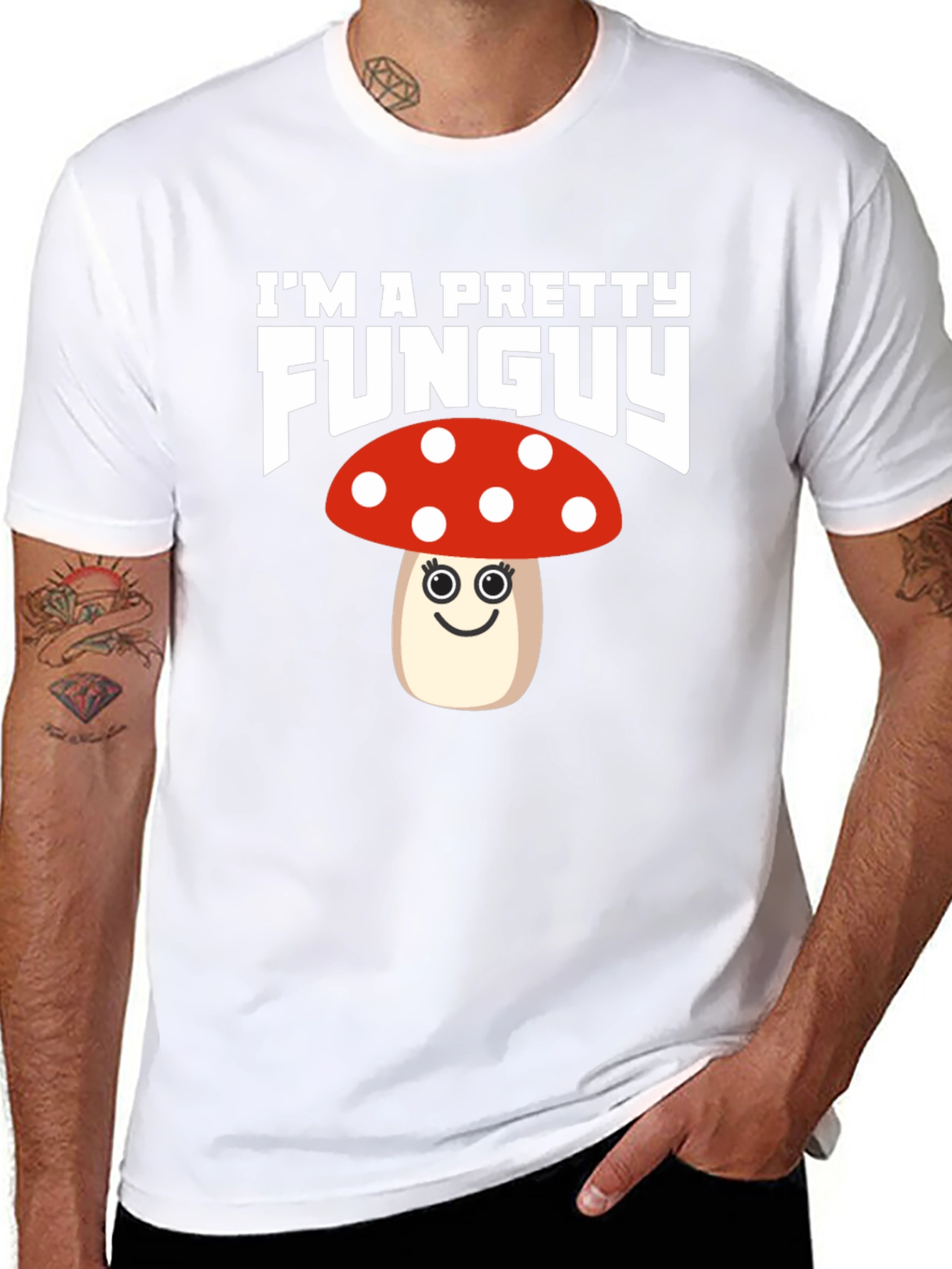 Funny Mushroom Pun T-Shirt - Im A Pretty Funguy!