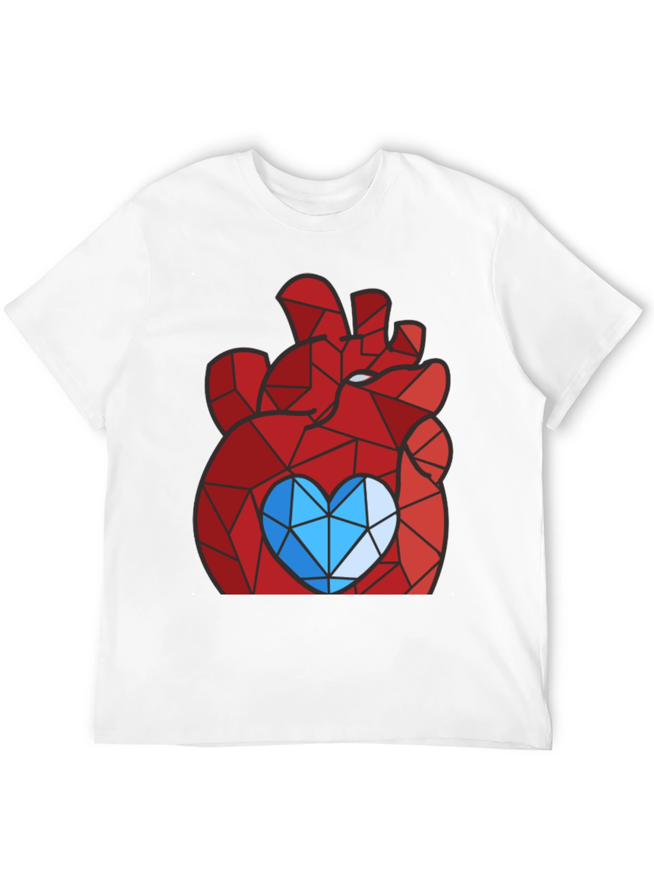 Geometric Heart Graphic Tee - Modern Style