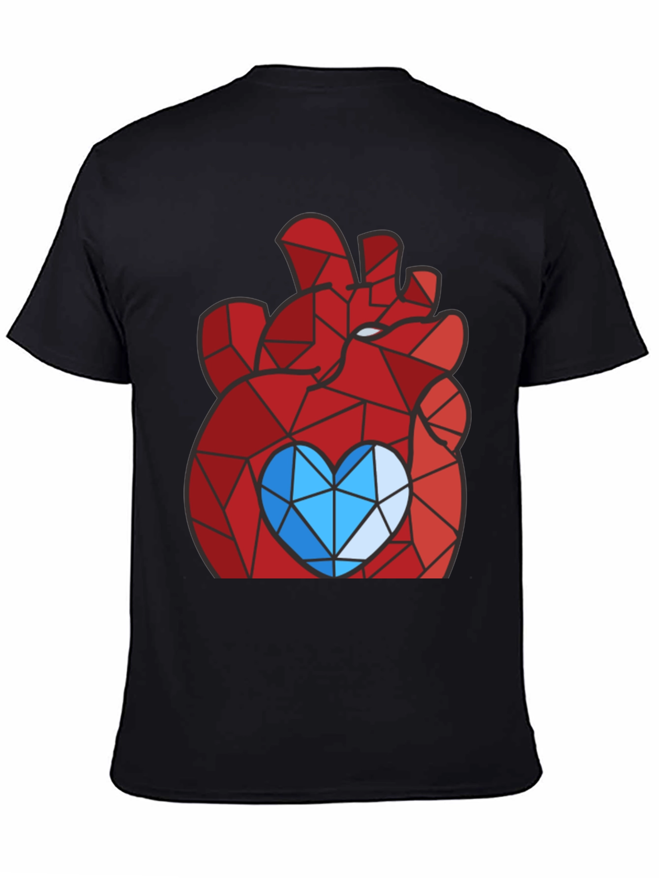 Geometric Heart Graphic Tee - Modern Style