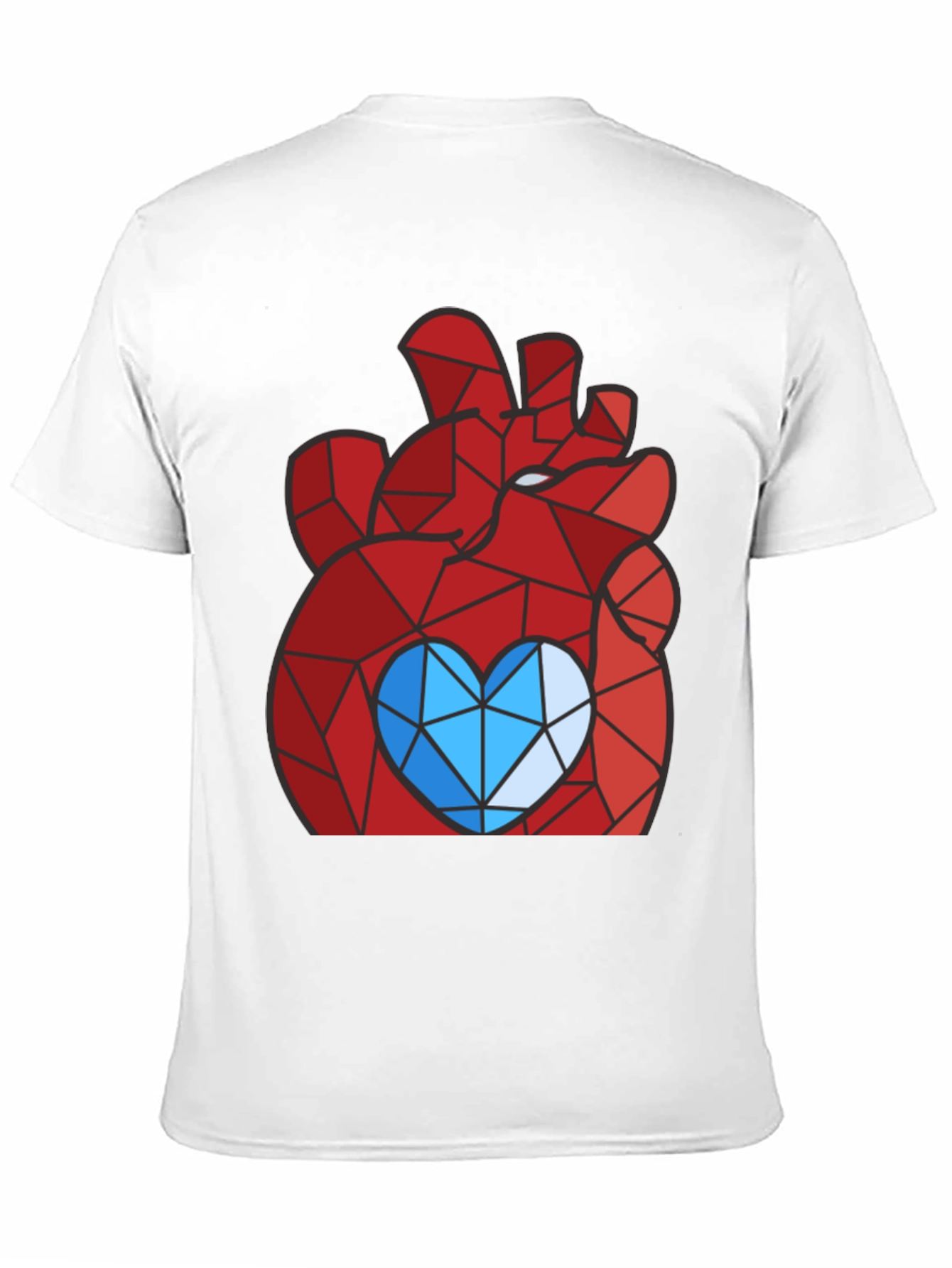 Geometric Heart Graphic Tee - Modern Style