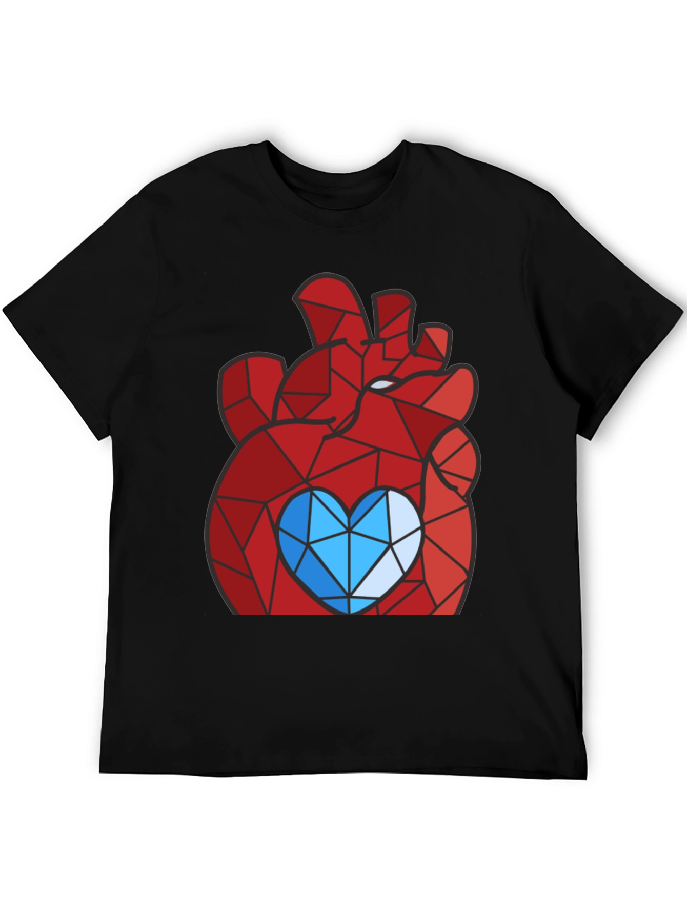Geometric Heart Graphic Tee - Modern Style
