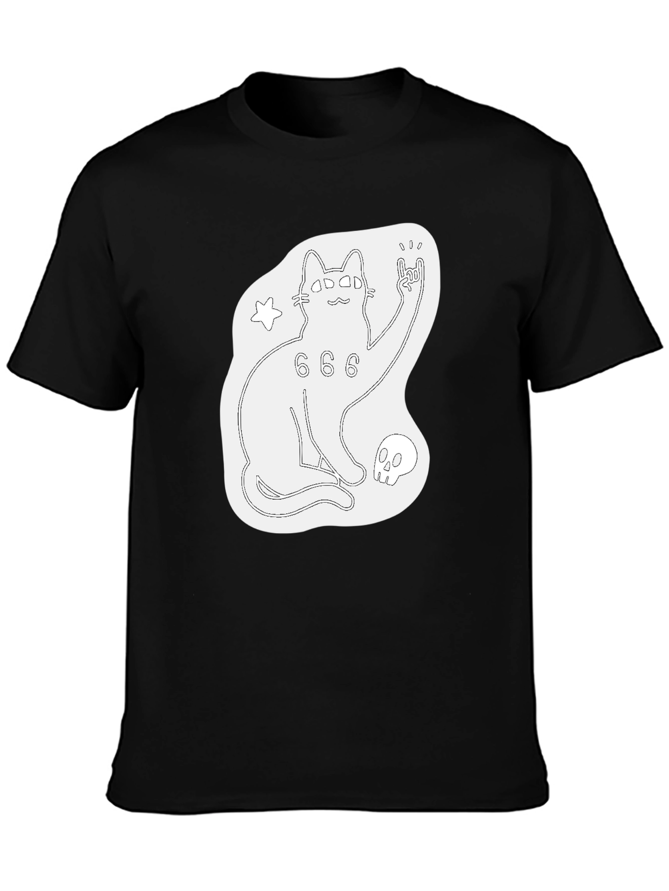 Occult Cat Graphic Black T-Shirt