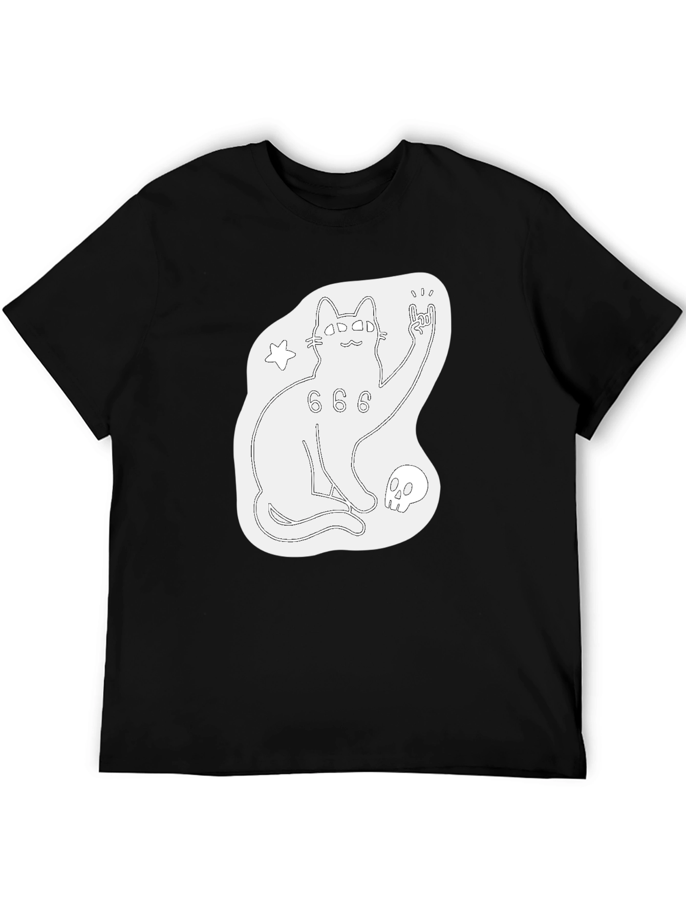 Occult Cat Graphic Black T-Shirt