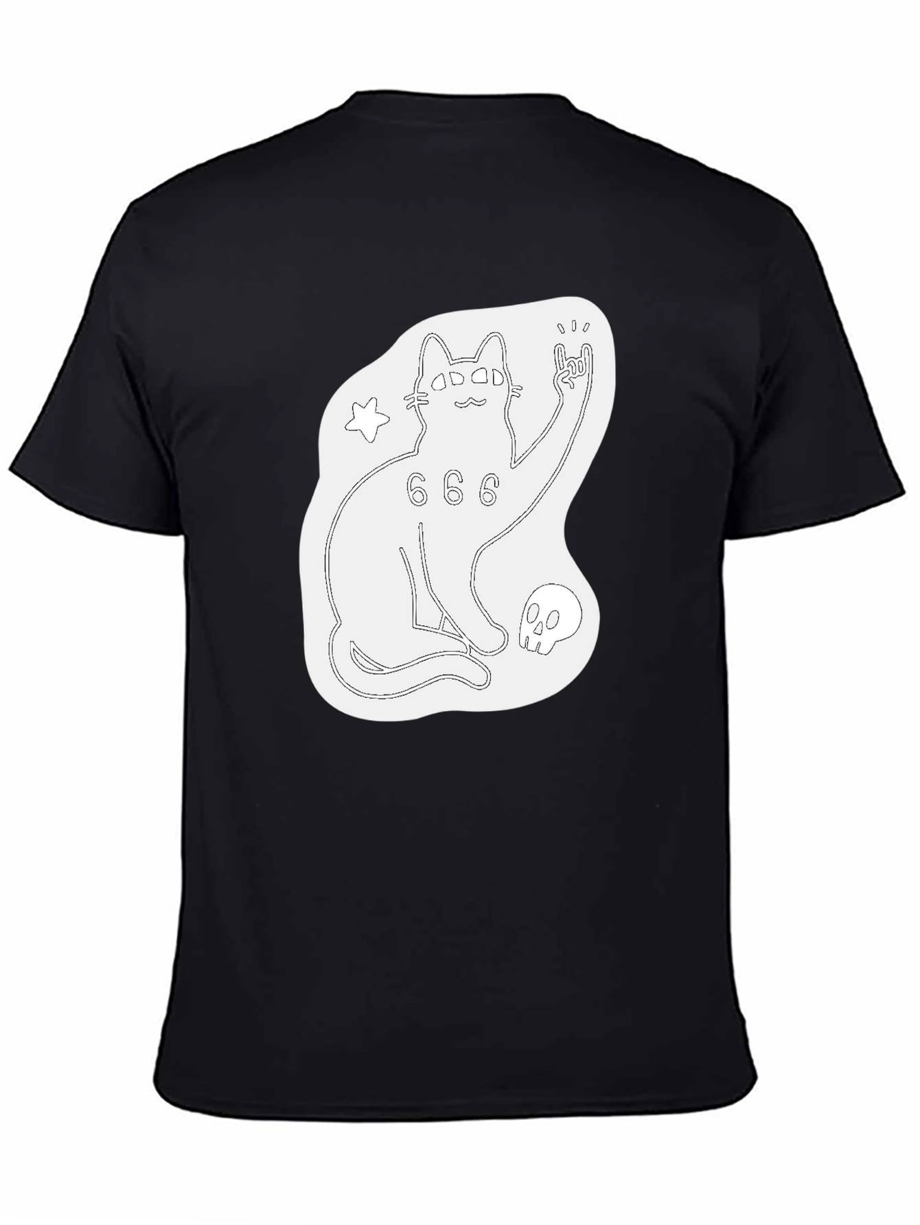 Occult Cat Graphic Black T-Shirt