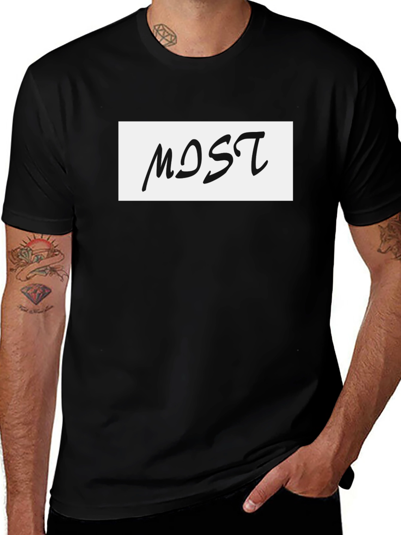 Modern Most Graphic Print Black T-Shirt