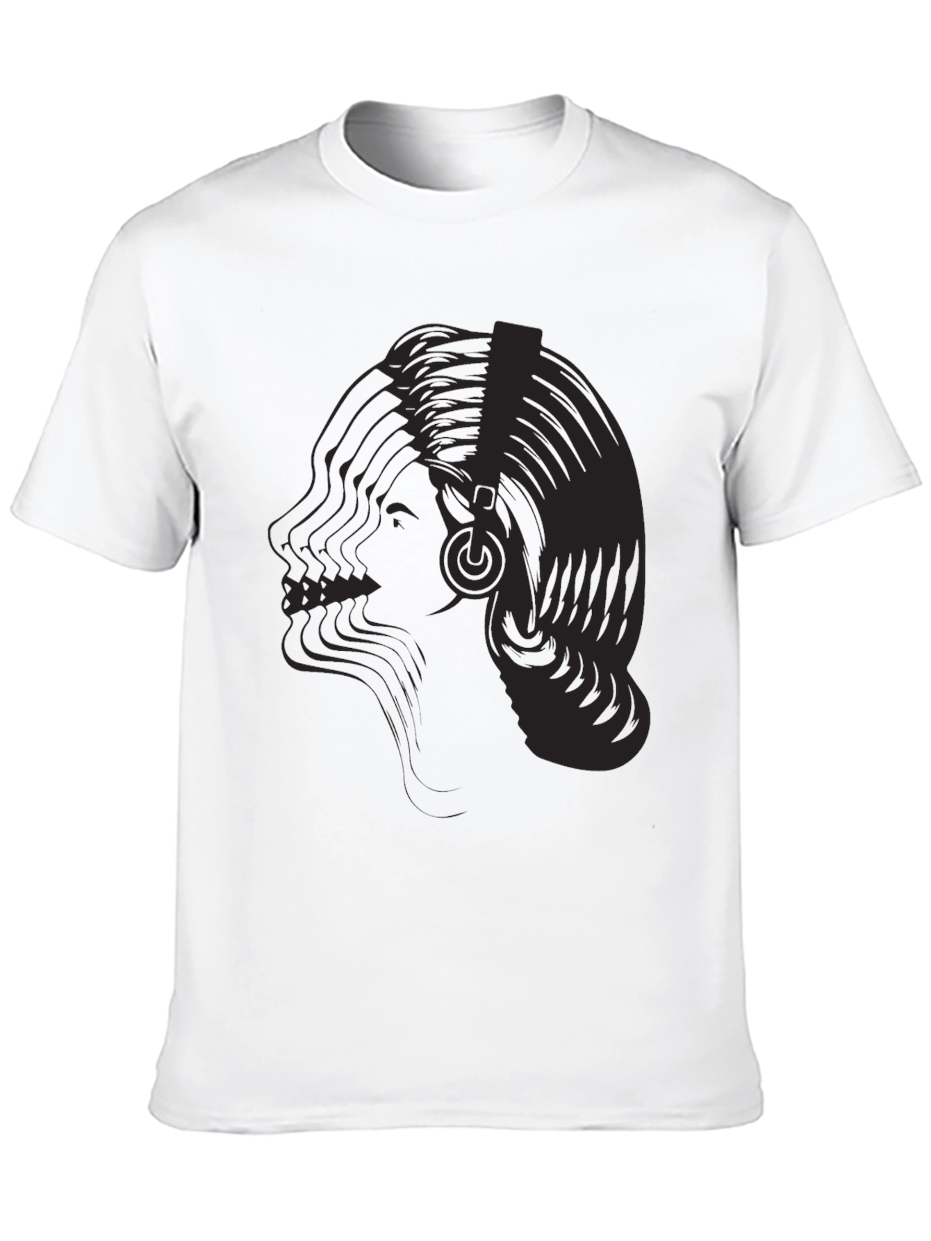 Abstract DJ Graphic Tee - Stylish Black T-Shirt