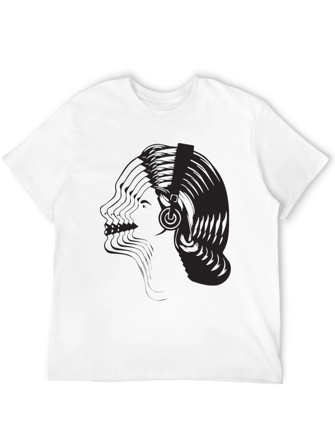 Abstract DJ Graphic Tee - Stylish Black T-Shirt