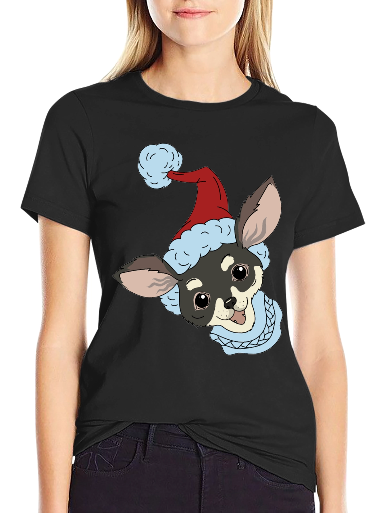 Christmas Dog Graphic Tee - Holiday Style