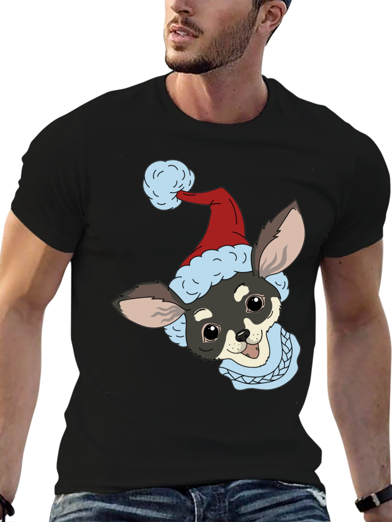 Christmas Dog Graphic Tee - Holiday Style