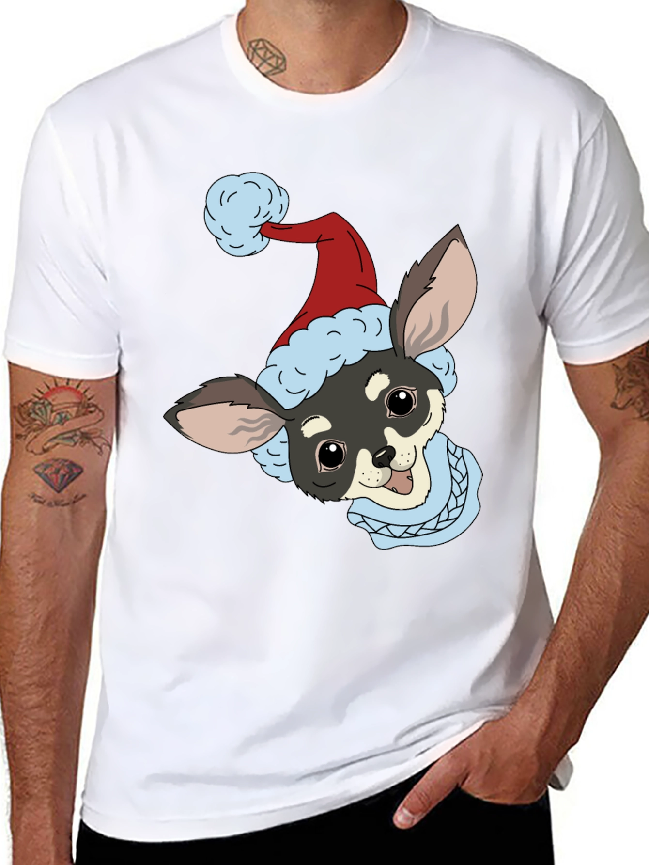Christmas Dog Graphic Tee - Holiday Style