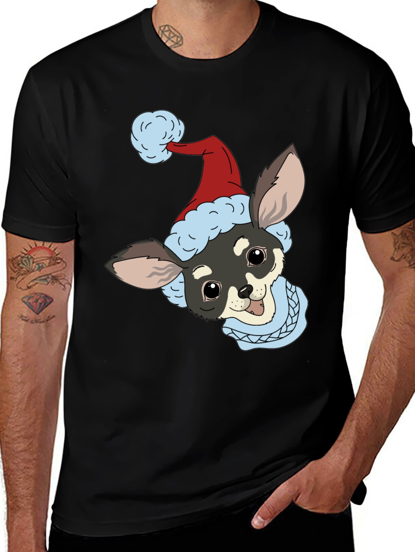 Christmas Dog Graphic Tee - Holiday Style