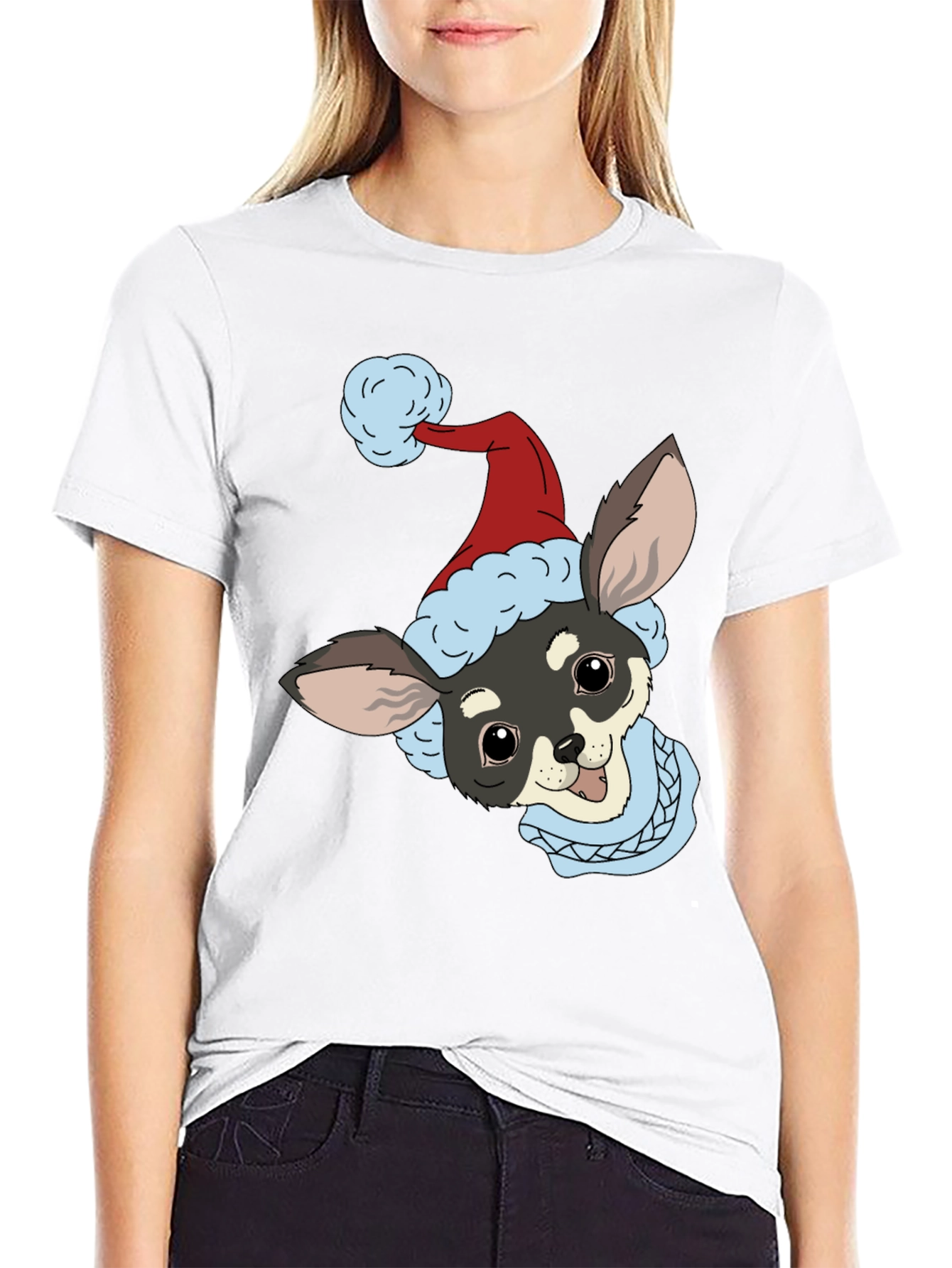 Christmas Dog Graphic Tee - Holiday Style