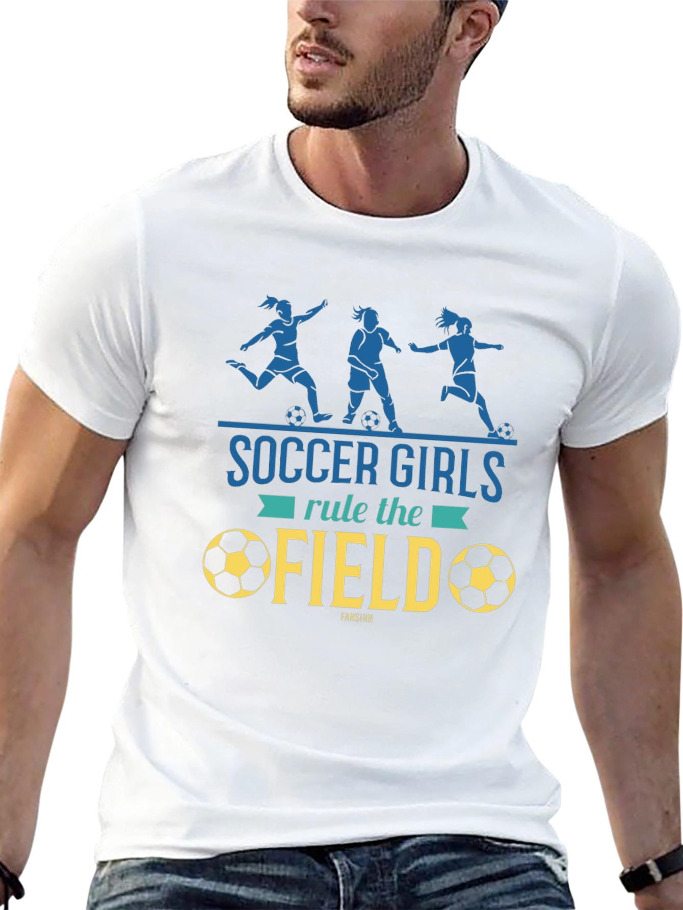 Soccer Girls Rule the Field Black Graphic Tee