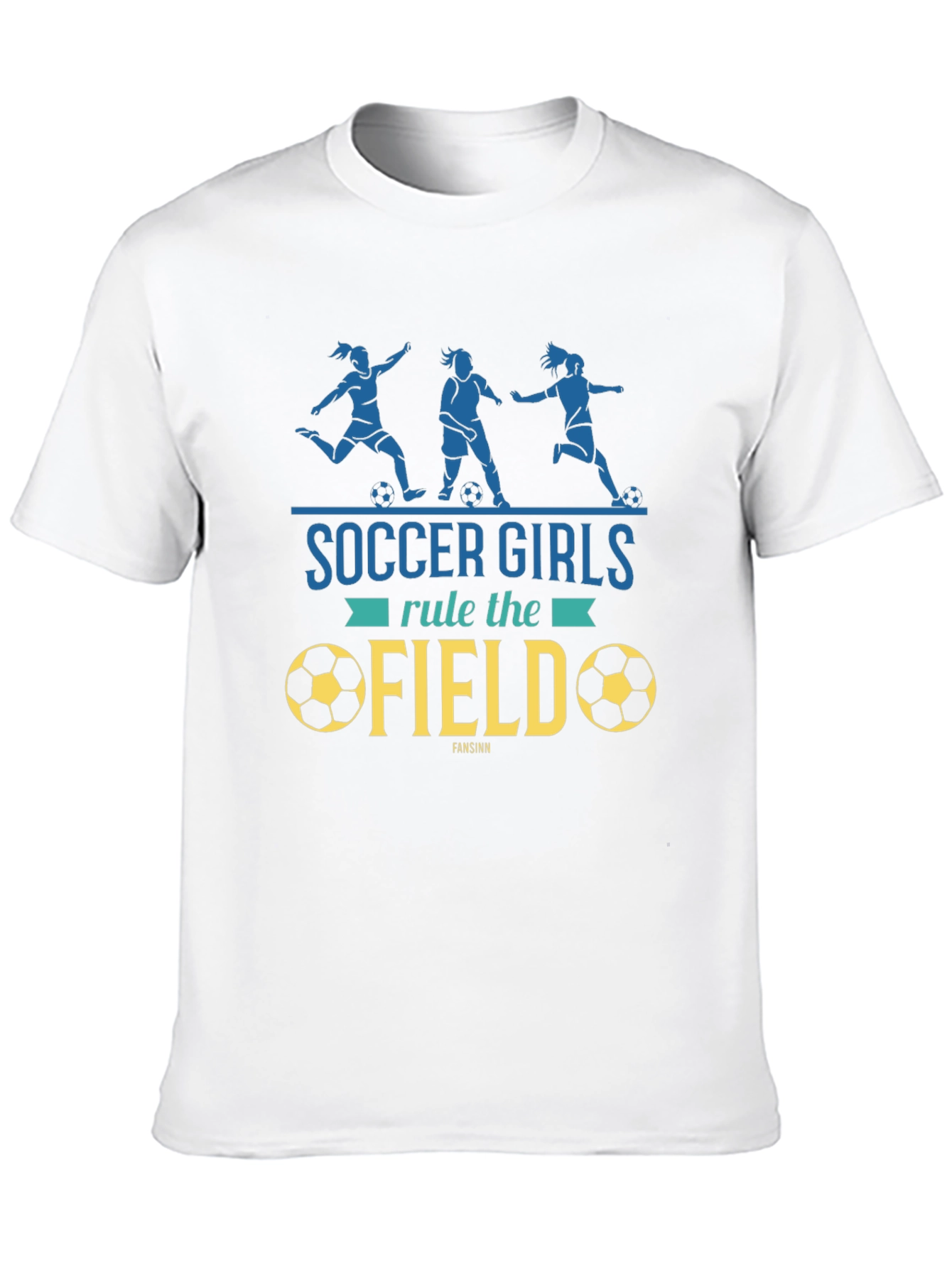 Soccer Girls Rule the Field Black Graphic Tee