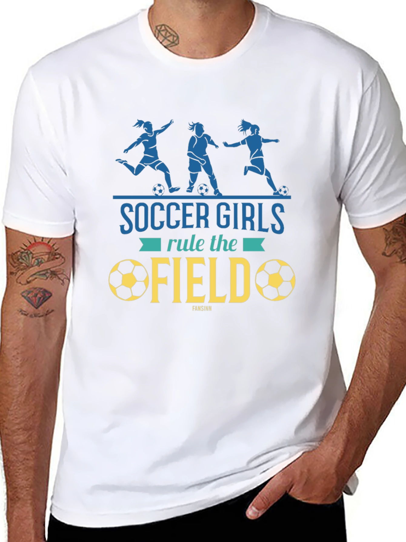 Soccer Girls Rule the Field Black Graphic Tee