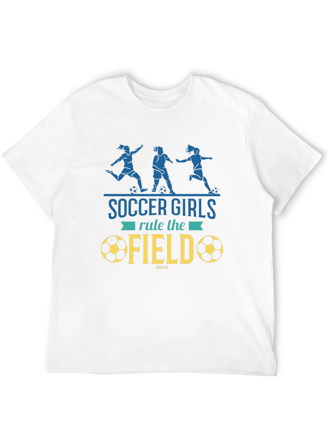 Soccer Girls Rule the Field Black Graphic Tee