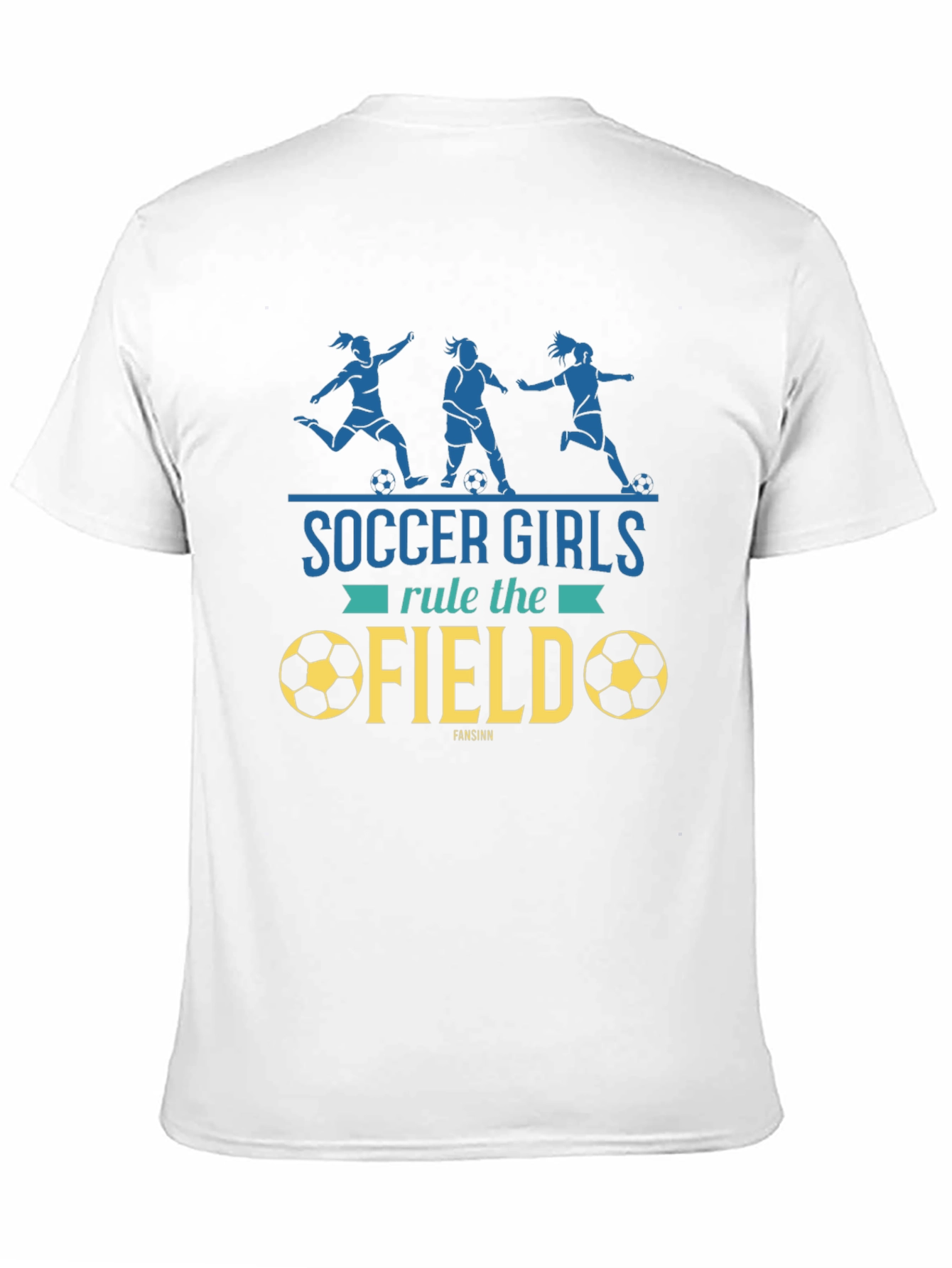 Soccer Girls Rule the Field Black Graphic Tee
