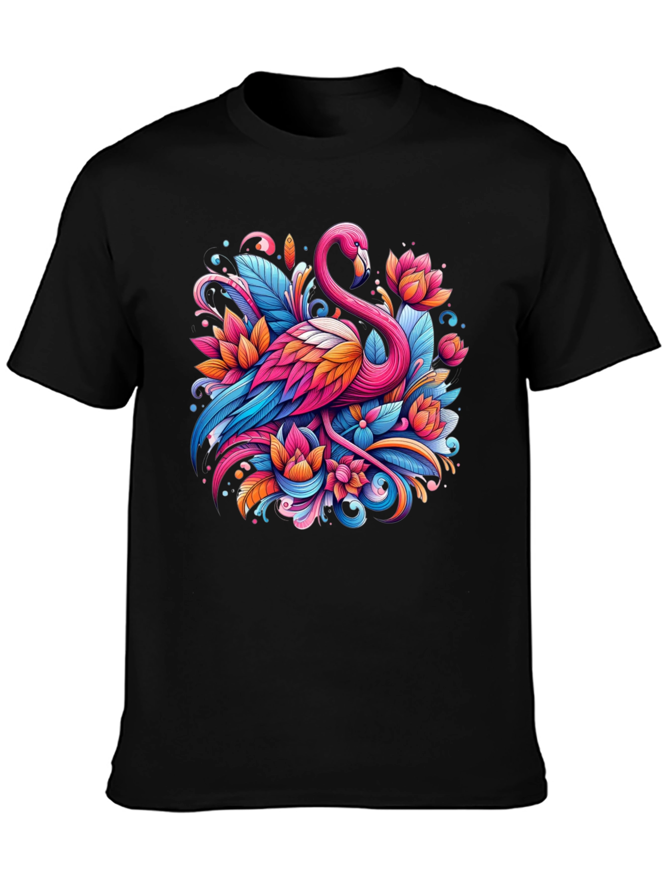 Vibrant Flamingo Graphic Tee - Tropical Art Shirt