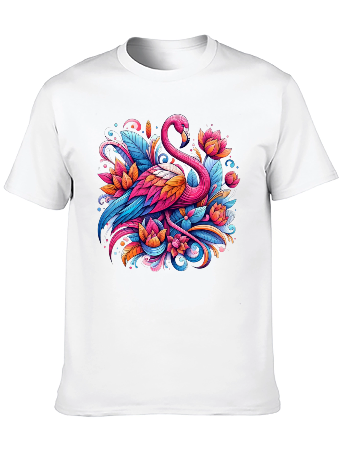 Vibrant Flamingo Graphic Tee - Tropical Art Shirt