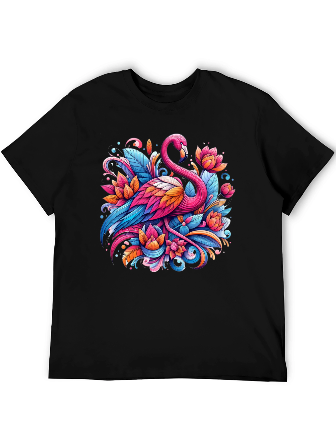 Vibrant Flamingo Graphic Tee - Tropical Art Shirt