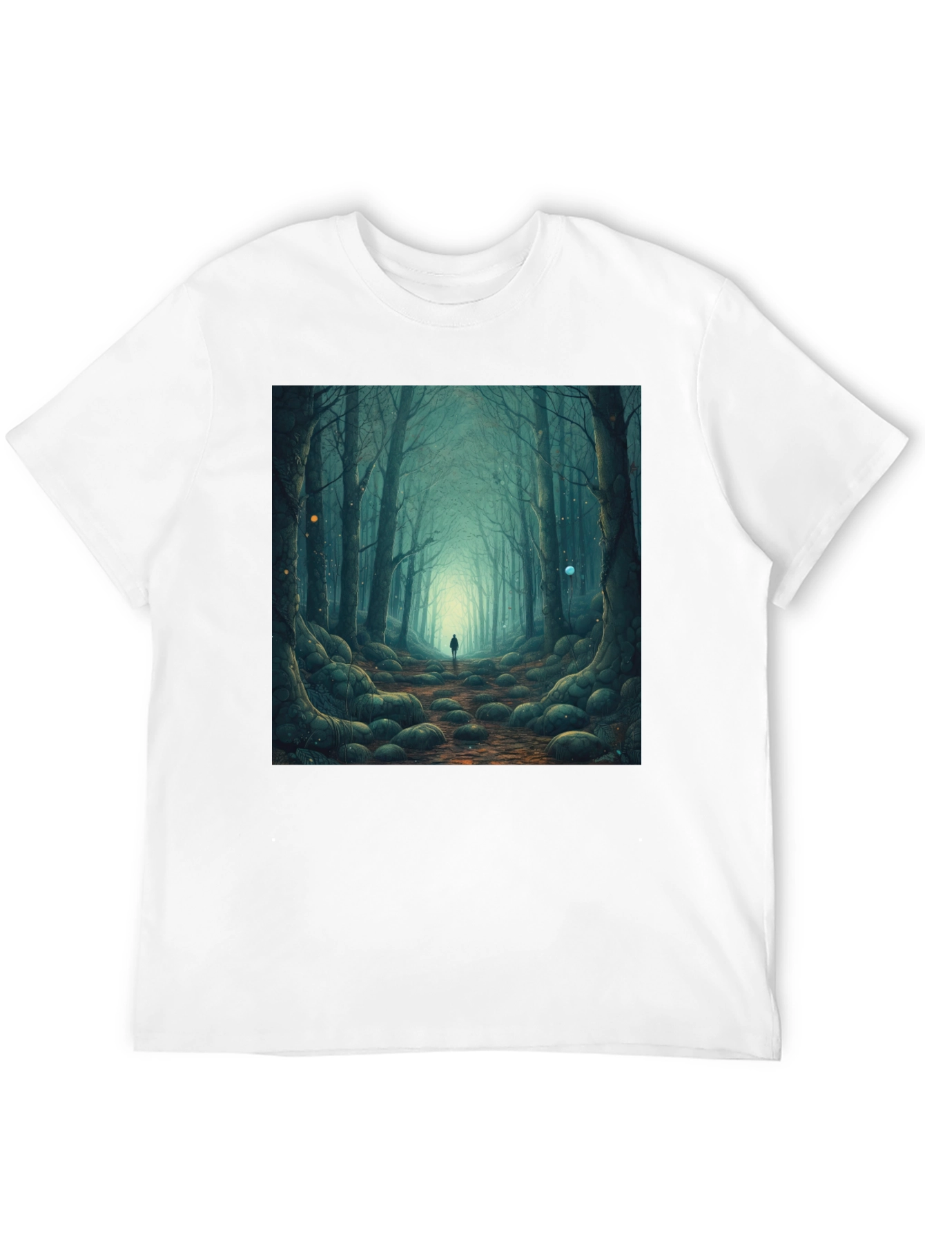Mystic Forest Graphic Tee - Black Cotton T-Shirt