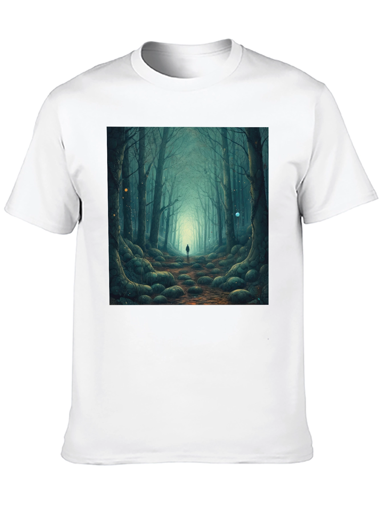 Mystic Forest Graphic Tee - Black Cotton T-Shirt